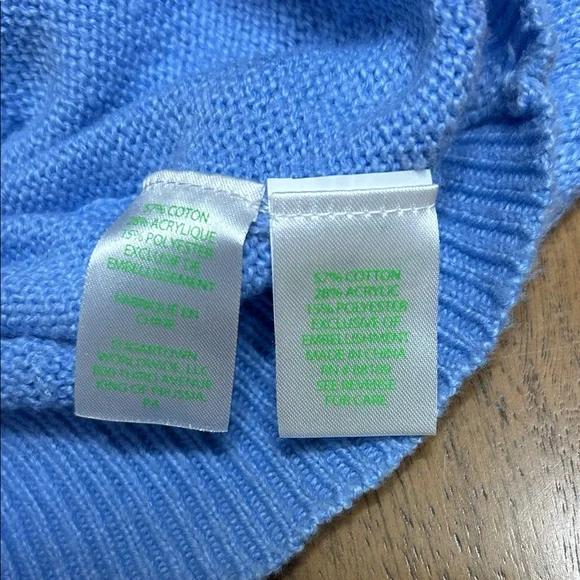 Lily Pulitzer Blue Peri Placed Pearls Geraldine Women's Sweater- size medium - Picture 4 of 9